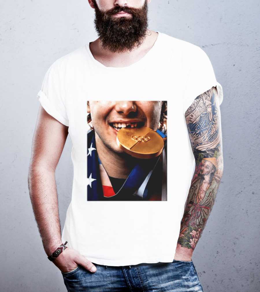 Jack Hughes Teeth Gold Medal 2026 Milano Cortina Winter Olympics T-Shirt