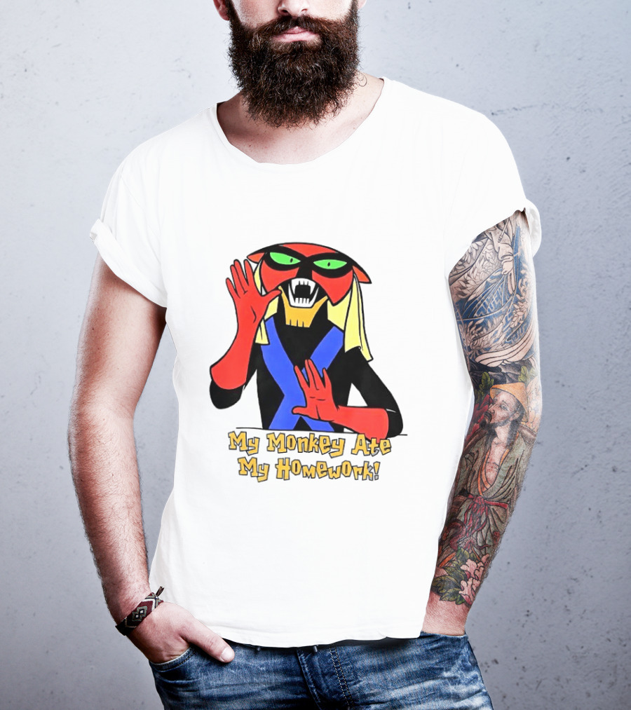My Monkey Ate My Homework With Cartoon Character In Costume T-Shirt