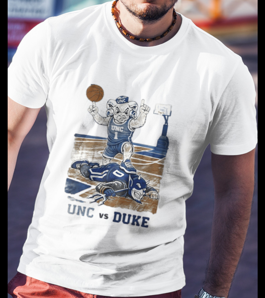 UNC Vs Duke Basketball Rivalry Game Mascot Showdown T-Shirt