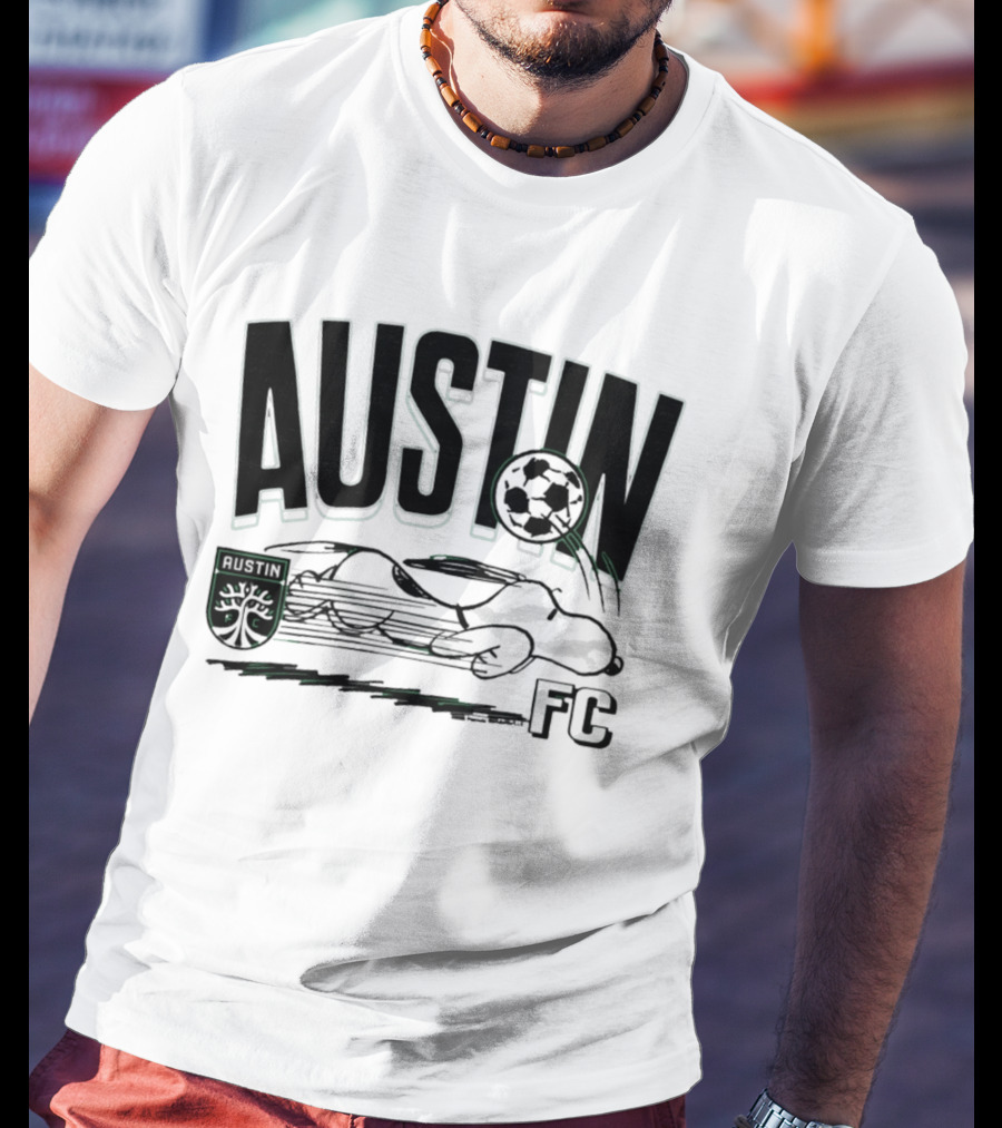 Austin FC Peanuts Snoopy Soccer Collaboration T-Shirt