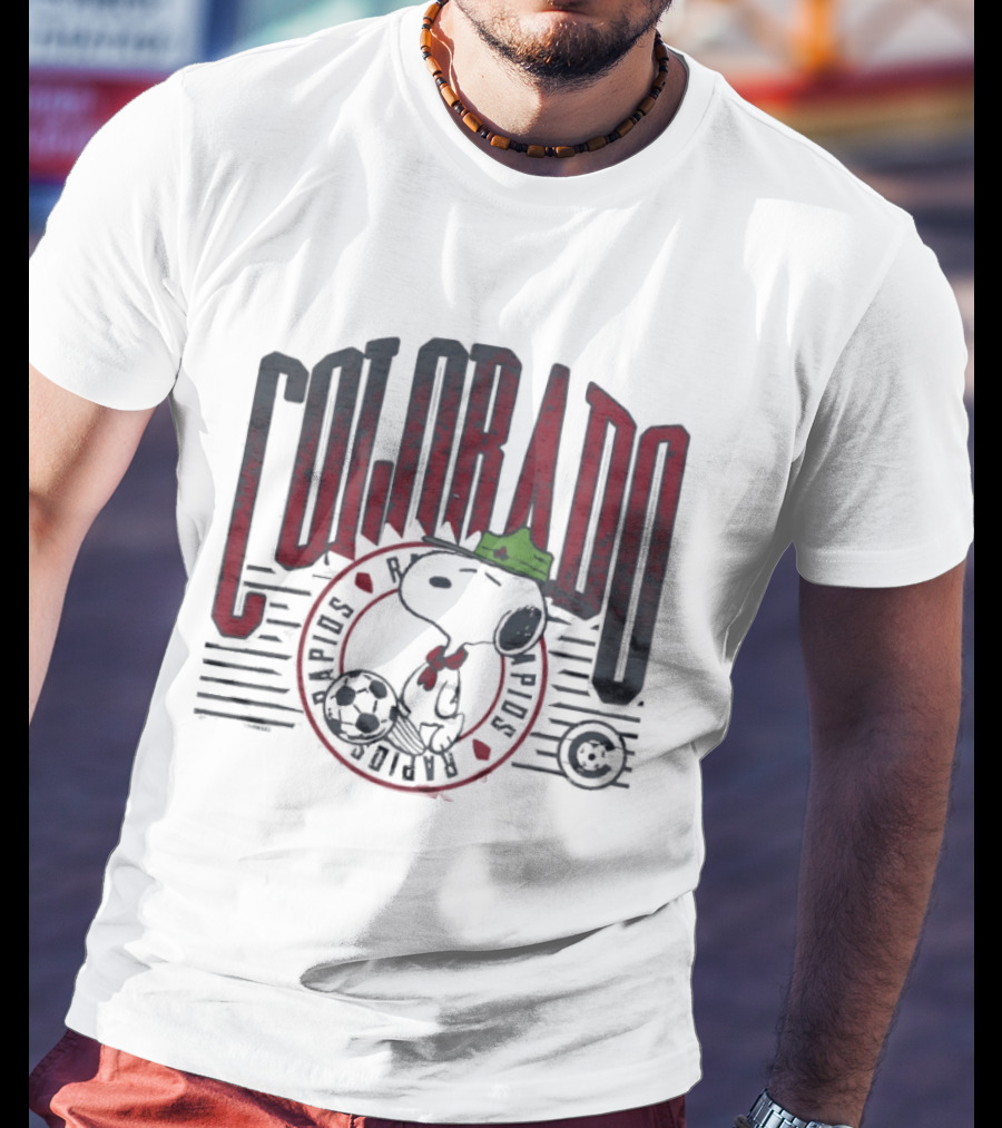 Snoopy Colorado Rapids Collaboration With Soccer Ball T-Shirt