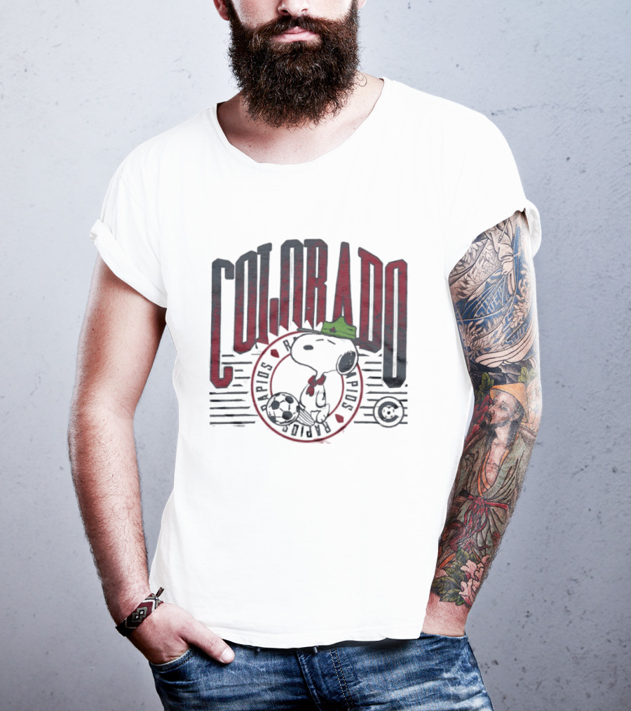 Snoopy Colorado Rapids Collaboration With Soccer Ball T-Shirt