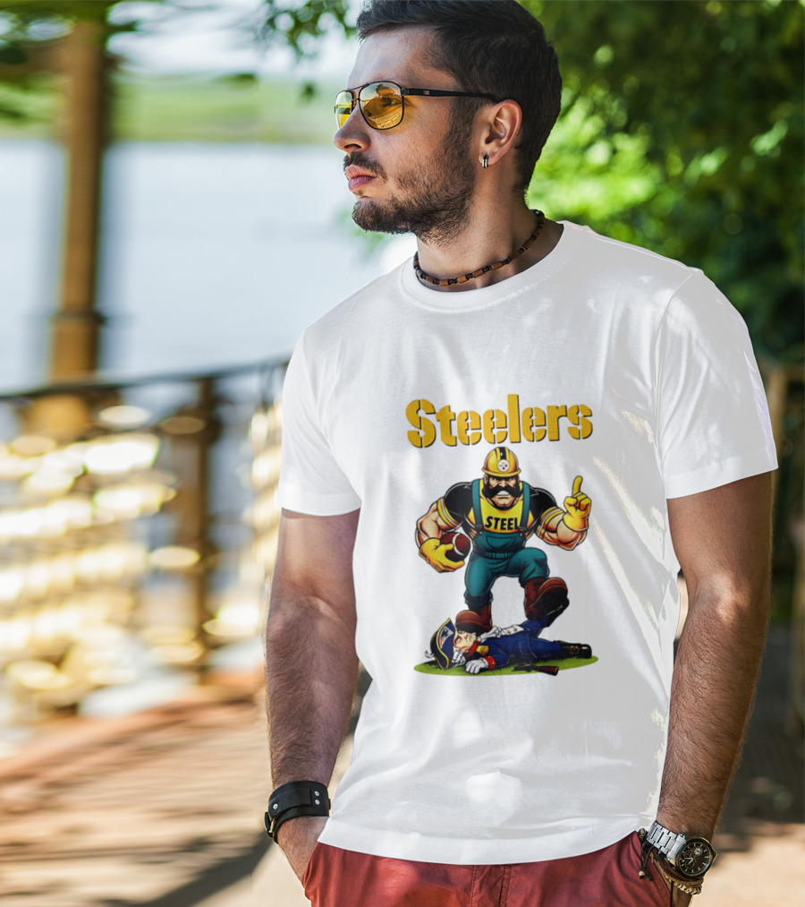 Pittsburgh Steelers Steelworker Triumphs Over New England Patriots Rivalry T-Shirt