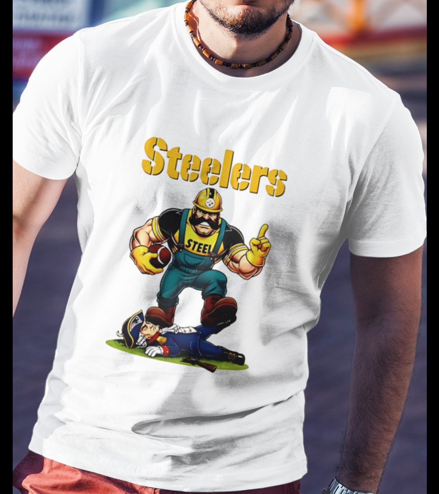 Pittsburgh Steelers Steelworker Triumphs Over New England Patriots Rivalry T-Shirt