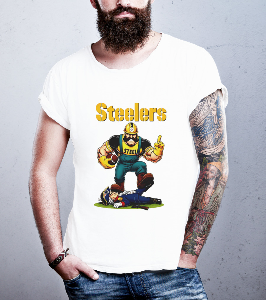 Pittsburgh Steelers Steelworker Triumphs Over New England Patriots Rivalry T-Shirt