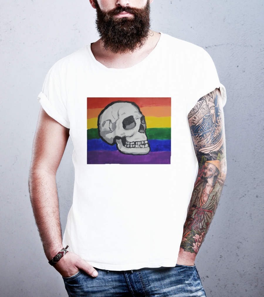 Pride Skull LGBT Rainbow Flag T-Shirt