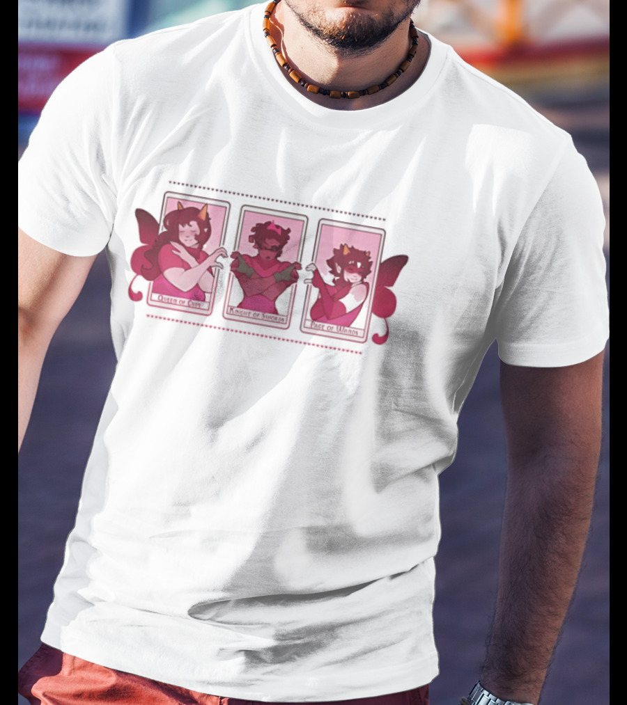 Queen Of Cups Knight Of Swords Page Of Wands Tarot Homestuck Characters T-Shirt