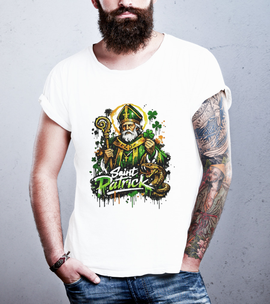 Saint Patrick Ireland St Patrick's Day With Shamrock And Snake T-Shirt