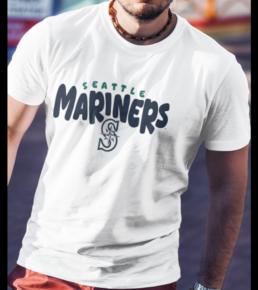 Seattle Mariners Baseball Crew Neck Bubble T-Shirt