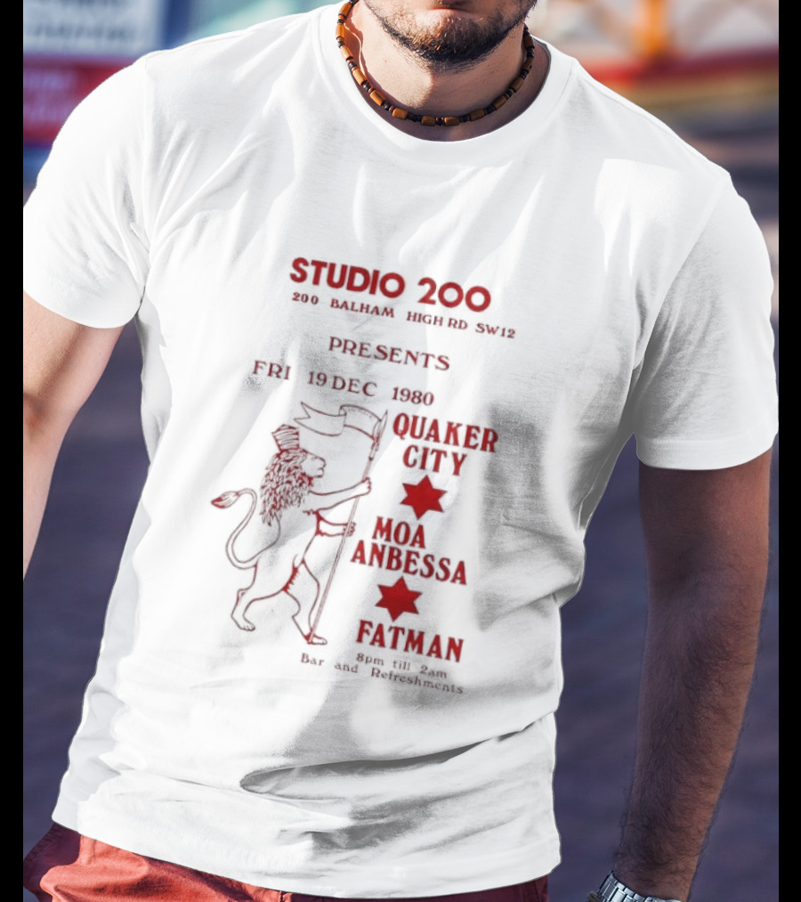 Studio 200 Presents Quaker City Moa Anbessa Fatman Dec 1980 T-Shirt