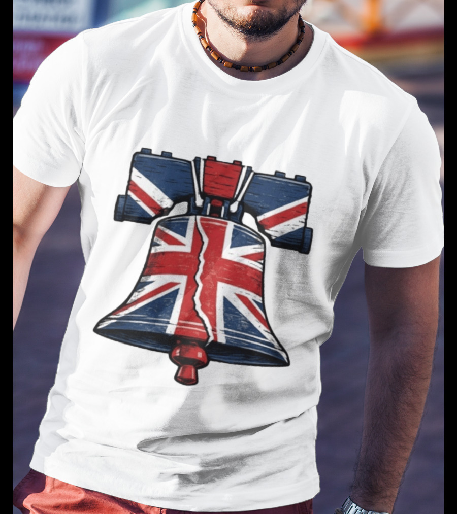 Union Jack Liberty Bell UK American Icon Fusion T-Shirt