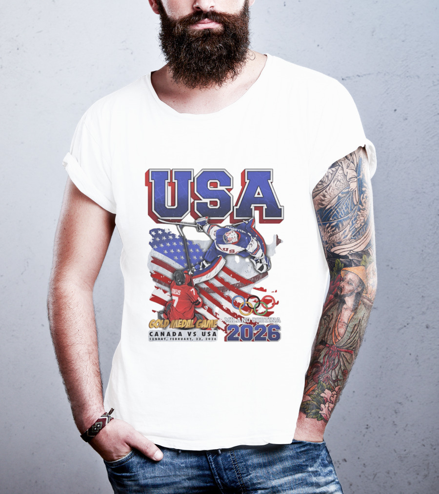 USA Hockey Gold Medal Game Canada Vs USA Milano Cortina 2026 T-Shirt