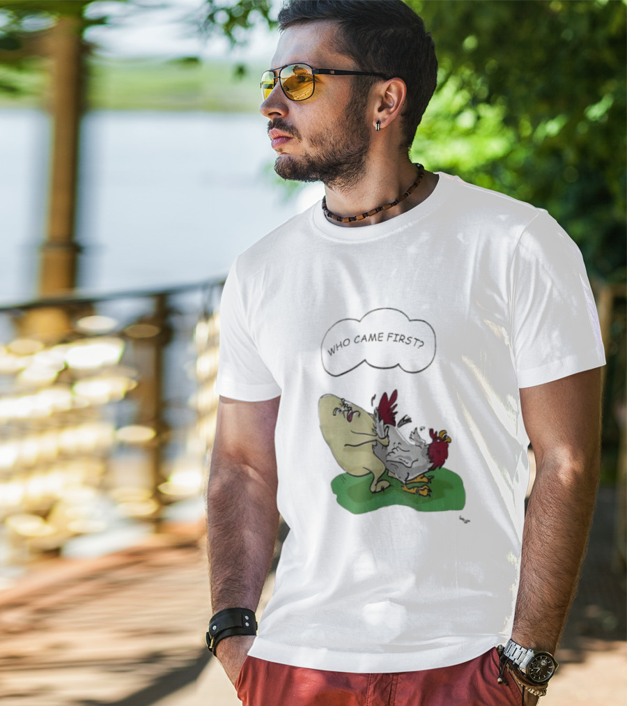 Who Came First Pete Townshend Chicken Humor T-Shirt