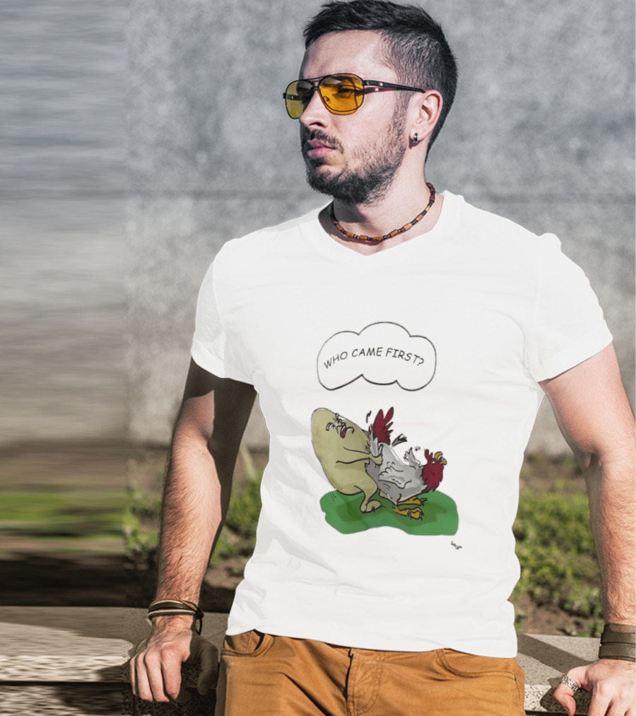 Who Came First Pete Townshend Chicken Humor T-Shirt