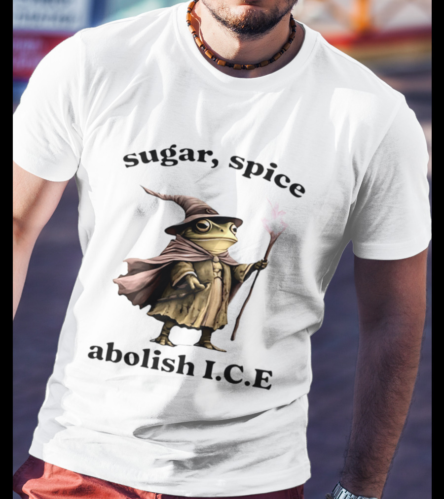 Sugar Spice Wizard Frog Abolish ICE 2026 T-Shirt