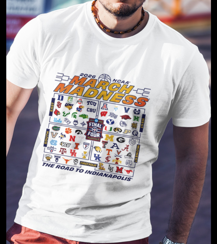 2026 NCAA March Madness Road To Indianapolis Final Four 68 Teams T-Shirt
