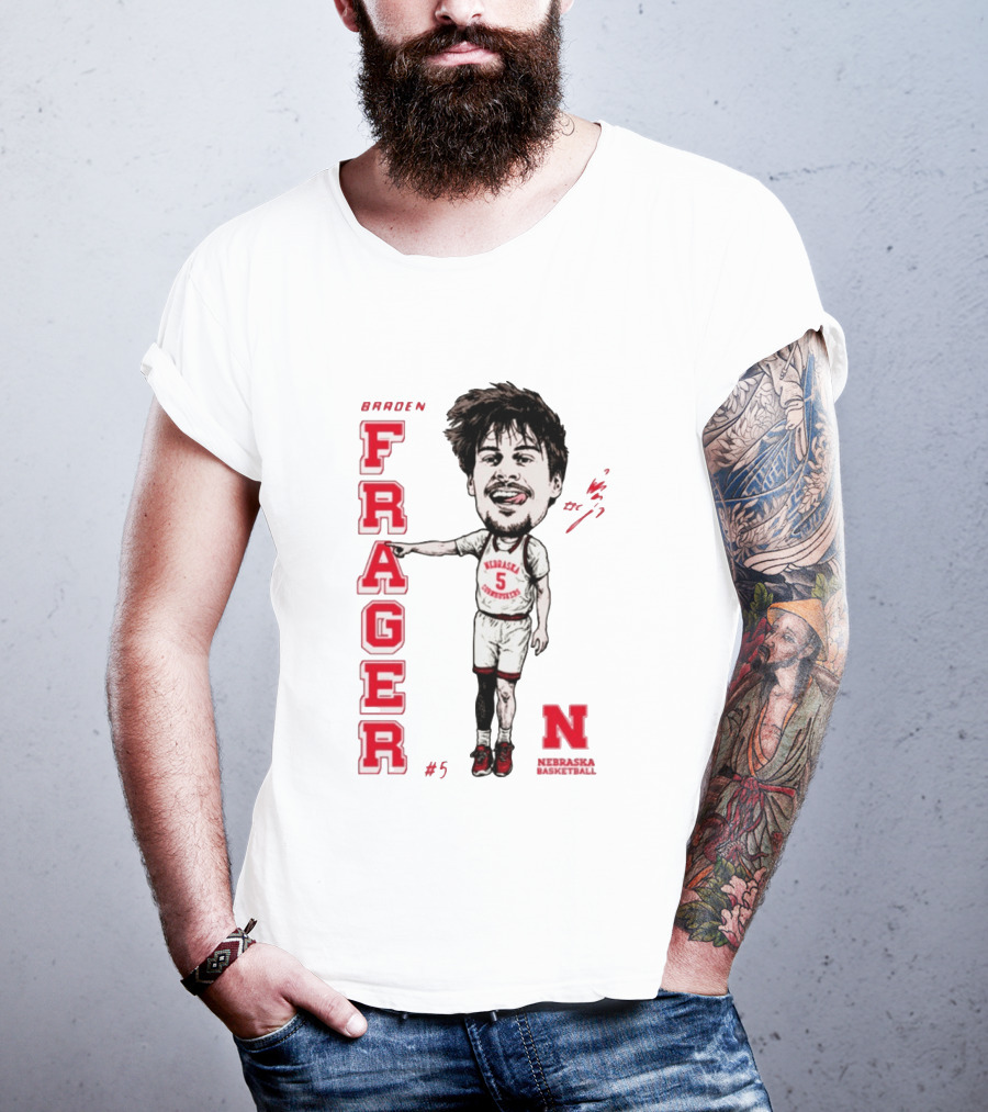 Braden Frager Nebraska Cornhuskers Basketball Caricature #5 T-Shirt