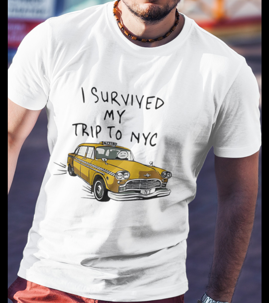 I Survived My Trip To NYC Tom Holland Peter Parker Yellow Taxi New York Adventure T-Shirt