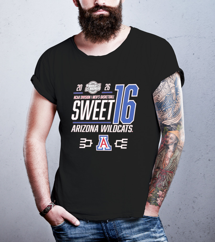 2026 NCAA Men's Basketball March Madness Sweet 16 Arizona Wildcats T-Shirt