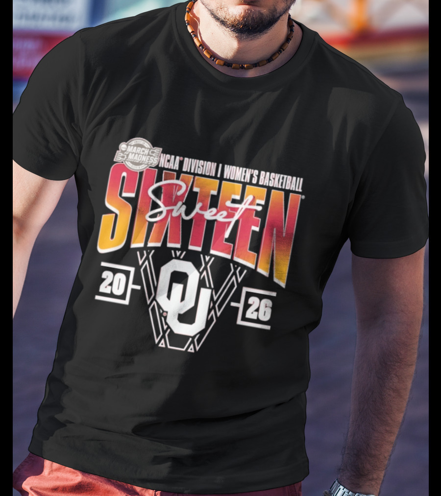 March Madness NCAA Division I Women's Basketball Oklahoma Sooners Sweet Sixteen 2026 T-Shirt