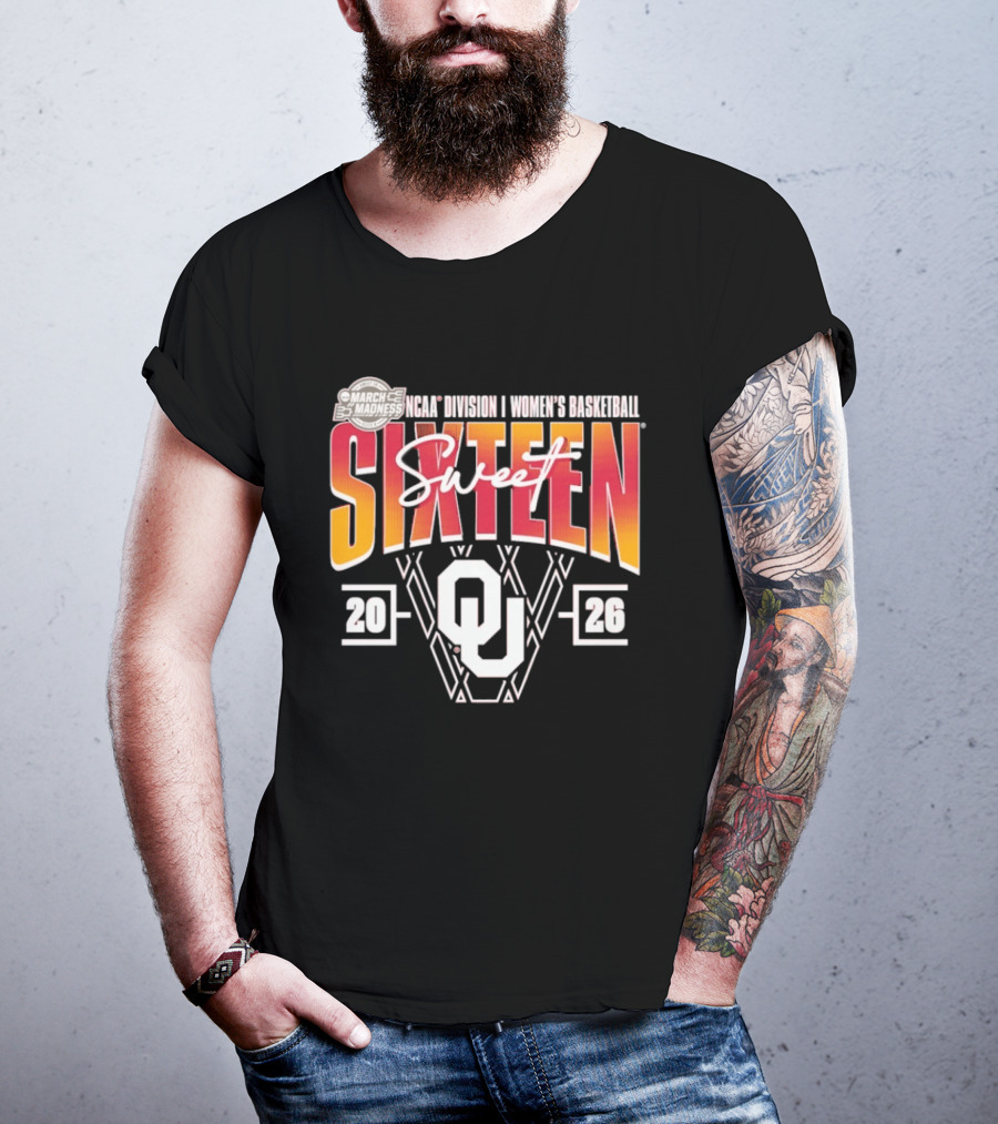 March Madness NCAA Division I Women's Basketball Oklahoma Sooners Sweet Sixteen 2026 T-Shirt