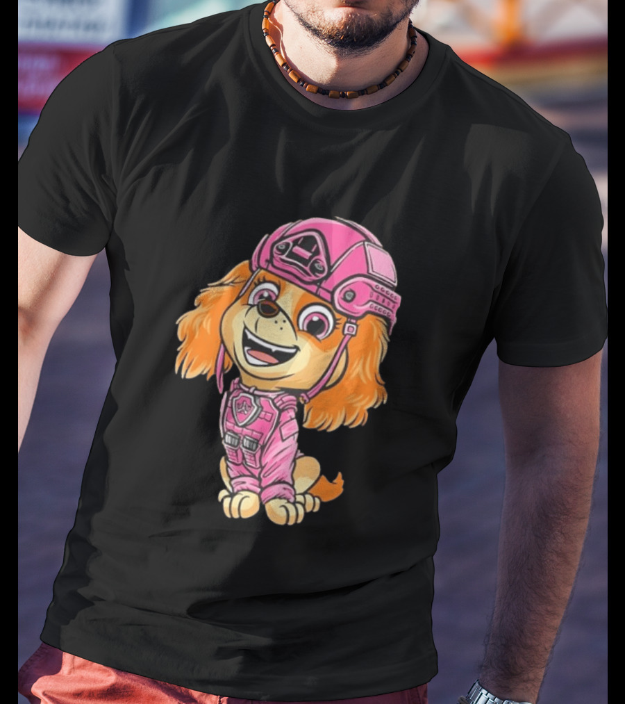 Paw Patrol Skye Air Rescue Pup In Pink Helmet And Suit T-Shirt