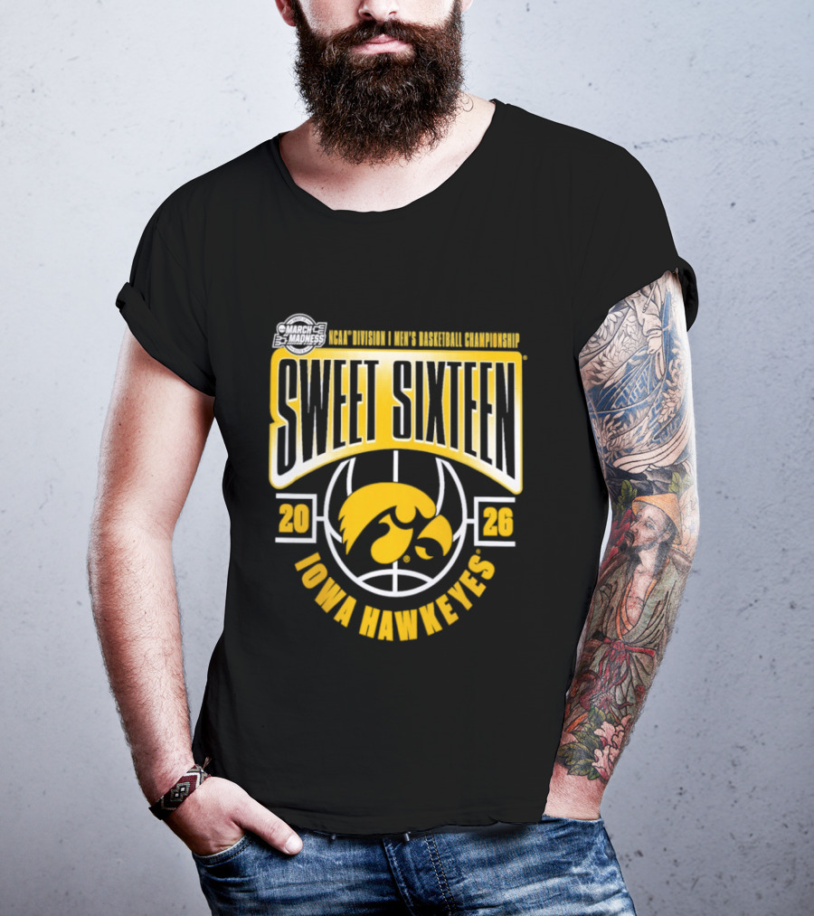 2026 Iowa Hawkeyes NCAA Basketball Sweet Sixteen March Madness Tournament T-Shirt