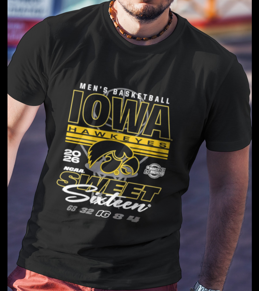 Men's Basketball Iowa Hawkeyes 2026 NCAA Sweet Sixteen Bound T-Shirt