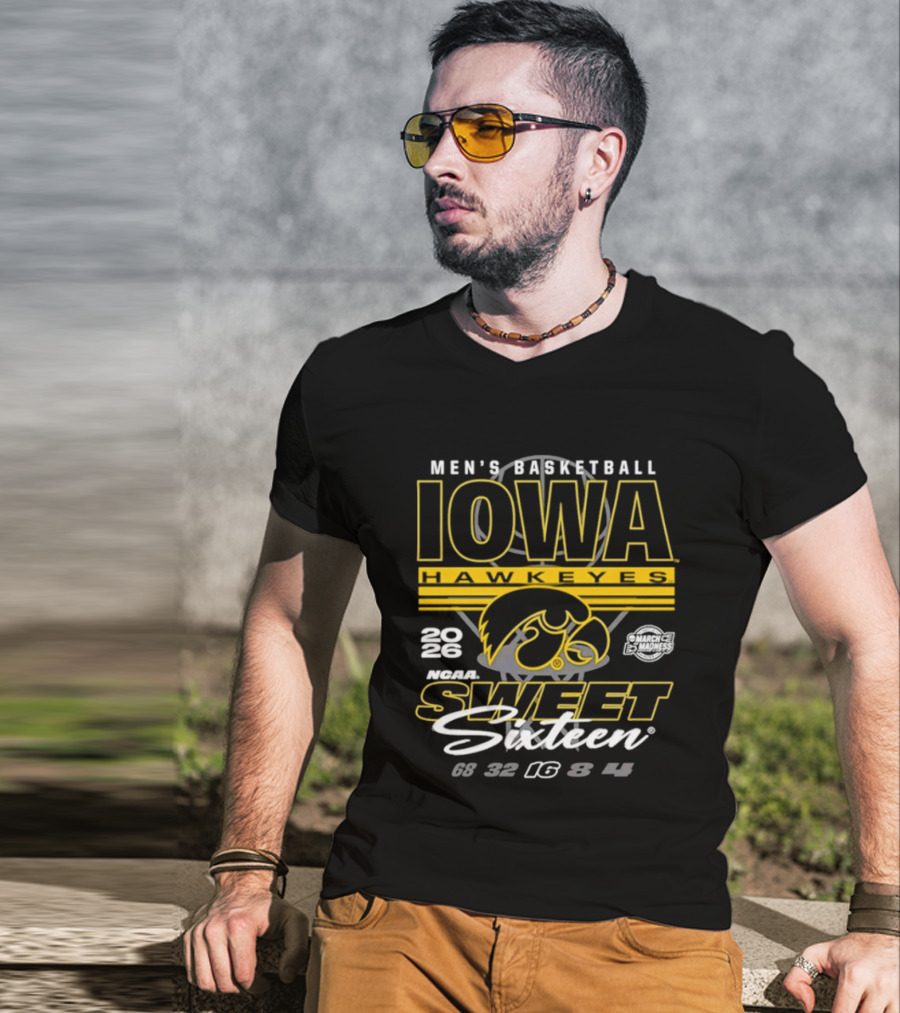 Men's Basketball Iowa Hawkeyes 2026 NCAA Sweet Sixteen Bound T-Shirt