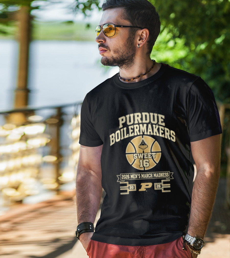 Purdue Boilermakers Sweet 16 2026 Men's March Madness Basketball Tournament T-Shirt