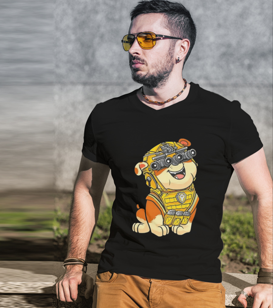 Rubble Construction Paw Patrol Dog Night Vision Goggles T-Shirt