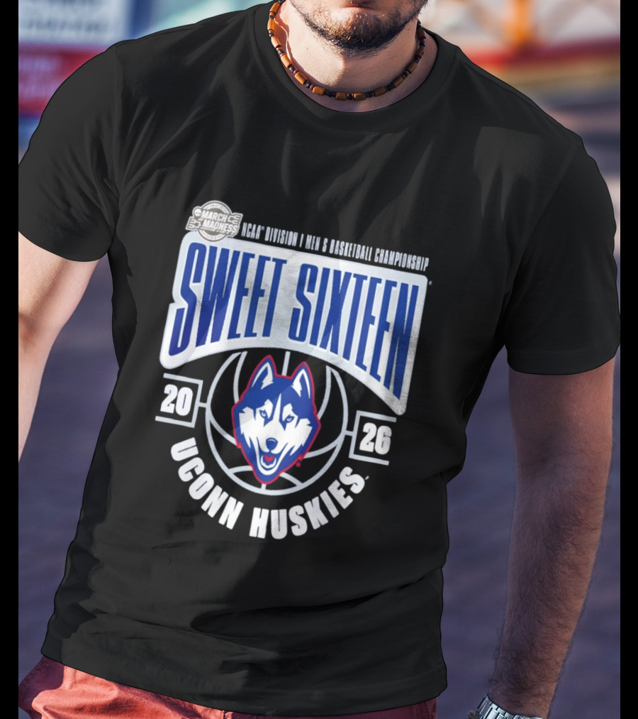 UConn Huskies 2026 NCAA Division I Men's Basketball Championship March Madness Sweet Sixteen T-Shirt