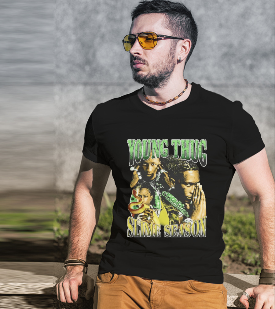 Young Thug Slime Season 90s Nostalgia Graphic Collage T-Shirt