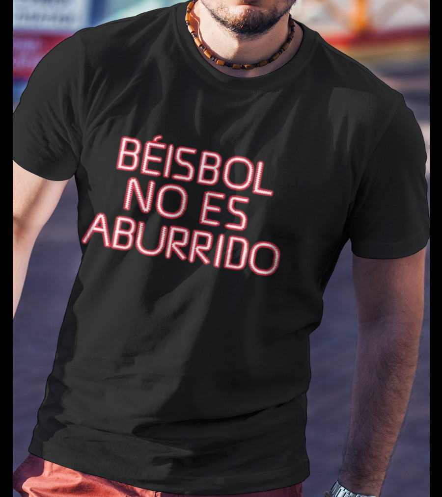 Béisbol No Es Aburrido Red Stitching Bold Fan T-Shirt