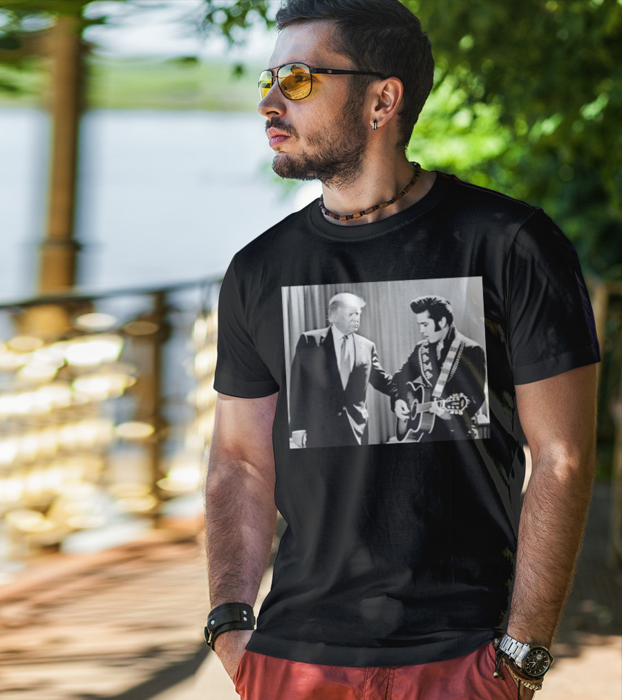Donald Trump Elvis 2026 Collaboration With Guitar Performance T-Shirt