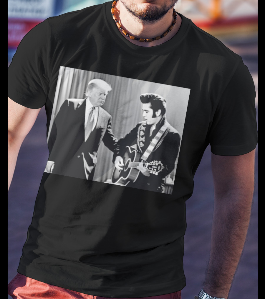 Donald Trump Elvis 2026 Collaboration With Guitar Performance T-Shirt