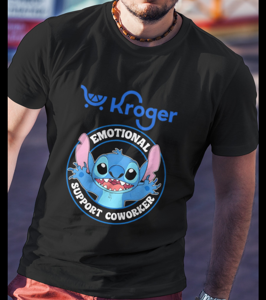 Kroger Emotional Support Coworker Stitch T-Shirt