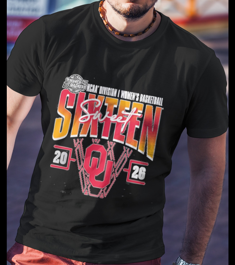 NCAA Oklahoma Sooners Women's Basketball 2026 March Madness Sweet Sixteen T-Shirt