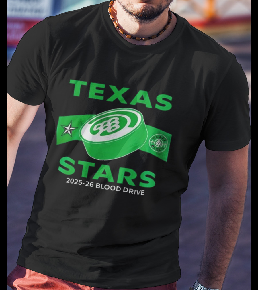 Texas Stars 2025 2026 Blood Drive Hockey Band T-Shirt