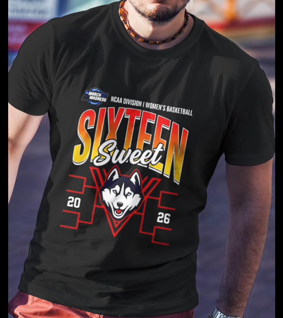 NCAA Division I Women's Basketball UConn Huskies 2026 Sweet Sixteen March Madness Tournament T-Shirt