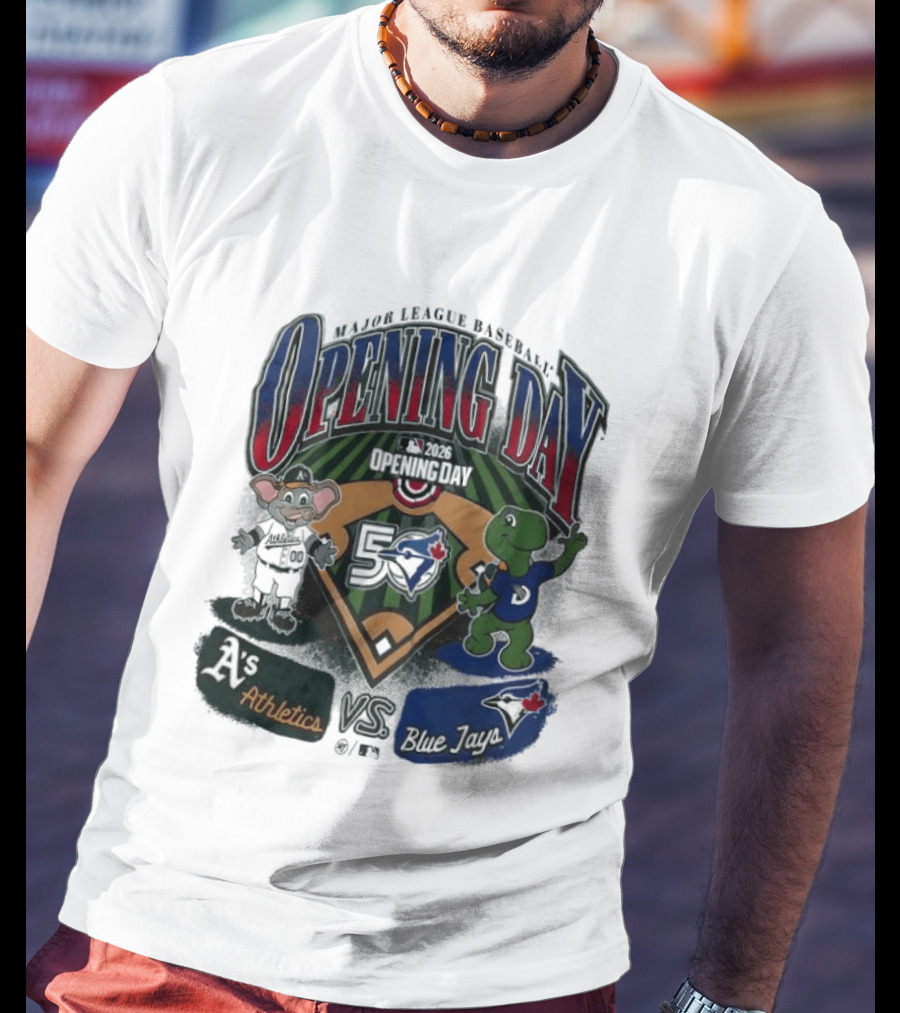Major League Baseball Opening Day Athletics Vs Blue Jays 1992 T-Shirt