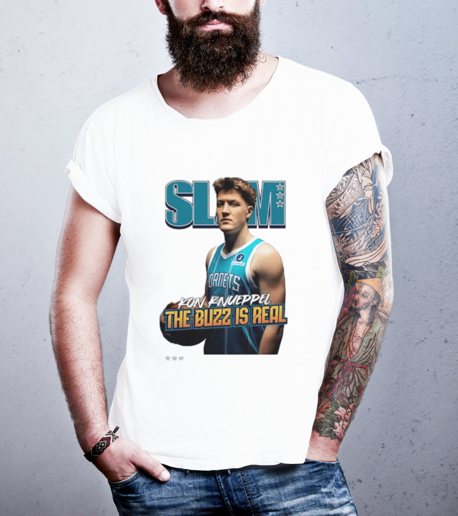 SLAM Kon Knueppel The Buzz Is Real Hornets Basketball T-Shirt