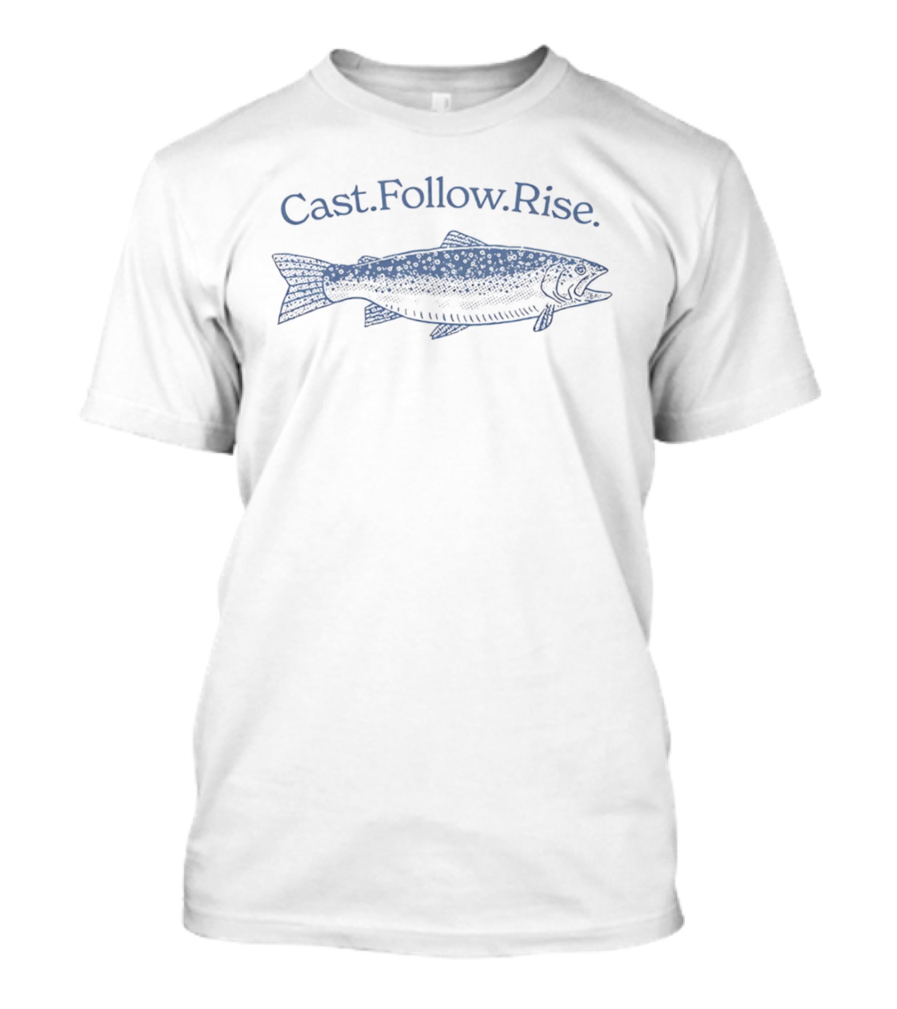 Cast Follow Rise Navy Fish Iconic Catching T-Shirt