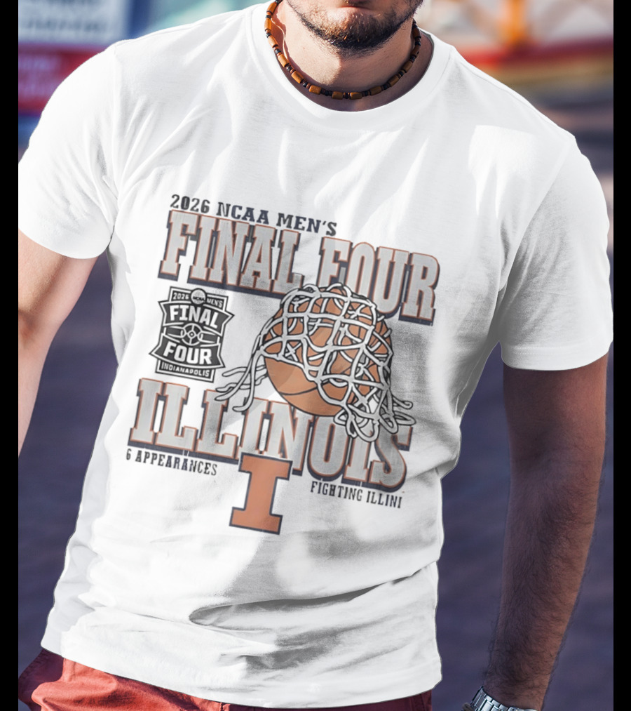 2026 NCAA Men's Final Four Illinois Fighting Illini Basketball 6 Appearances T-Shirt