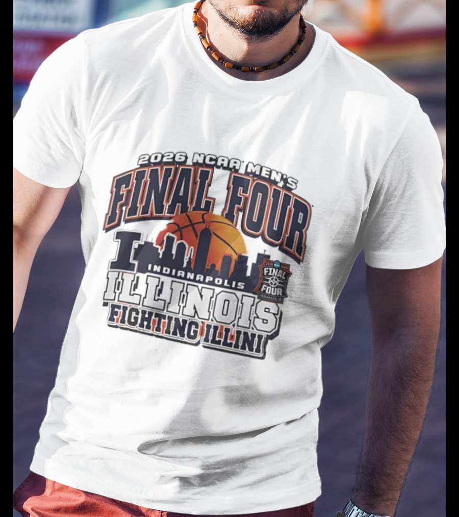 2026 NCAA Men's Final Four Indianapolis Illinois Fighting Illini Basketball T-Shirt