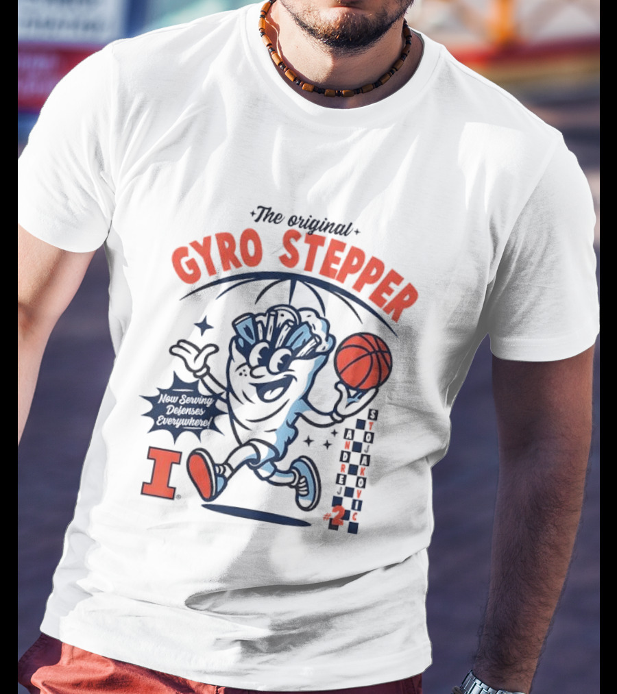 The Original Gyro Stepper Illinois Fighting Illini Basketball T-Shirt