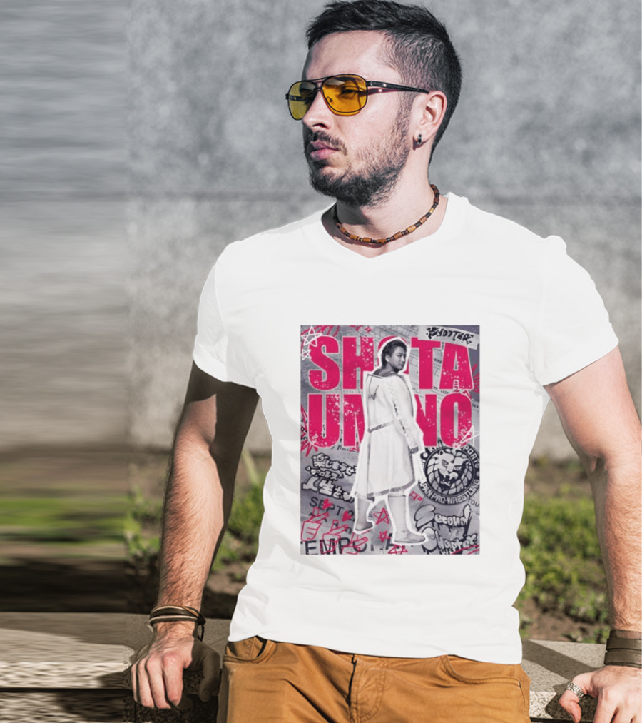 Shota Umino New Japan Pro Wrestling Graffiti Style Banner T-Shirt
