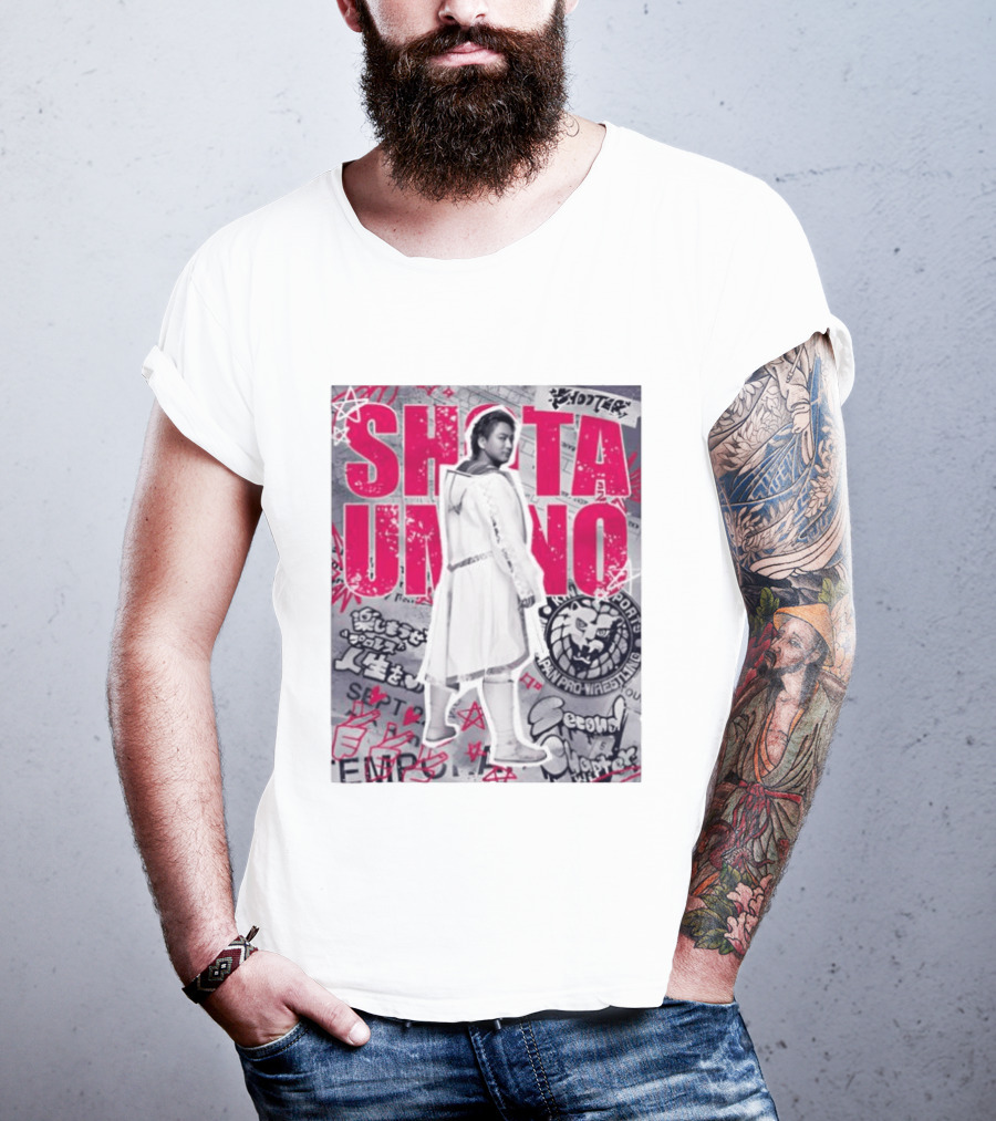 Shota Umino New Japan Pro Wrestling Graffiti Style Banner T-Shirt