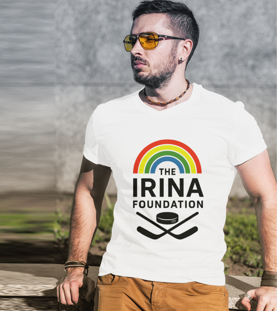 The Irina Foundation Rainbow Hockey Heated Rivalry Shane Ilya T-Shirt