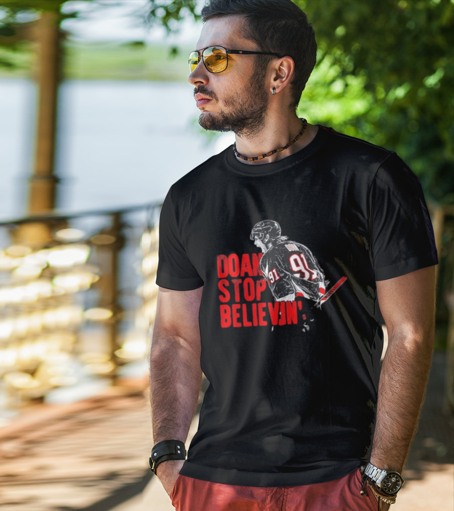 Josh Doan Stop Believin' Number 91 NHL Hockey T-Shirt